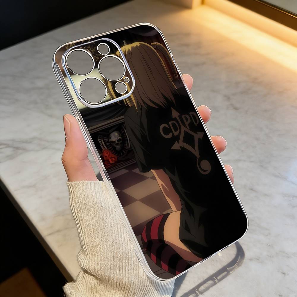 Чехол для телефона D-Death N-Note Миса для iPhone 17 16 15 14 13 12 11 Mini Pro Max Plus Прозрачный чехол