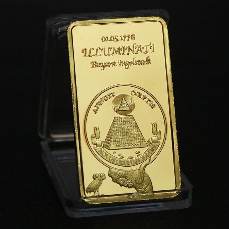 Памятная монета, памятная монета масона золотой слиток, возникла в 1776 году, квадратный золотой слиток с покрытием, иностранная валюта