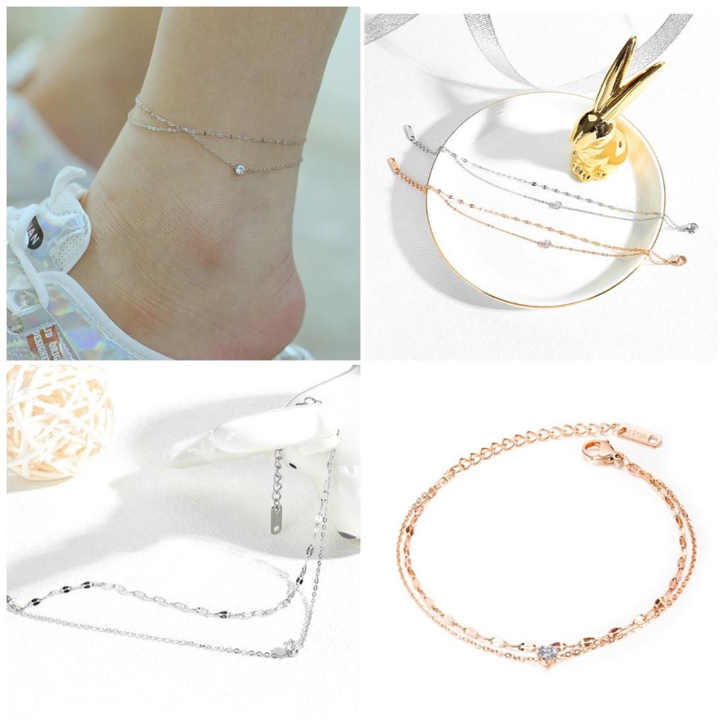 Women Ankle Zirconia Simple Fashion Jewelry Versatile Accessory Girl Gifts Chain