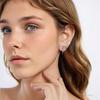 Silver hummingbird earrings with flowers, 925 silver studs