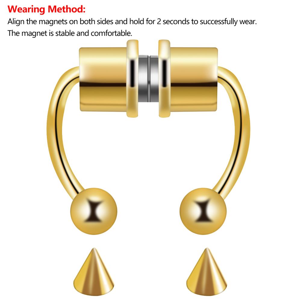 Кольца для пирсинга Носовые кольца-обручи Магнитные носовые кольца Обманки для пирсинга носа