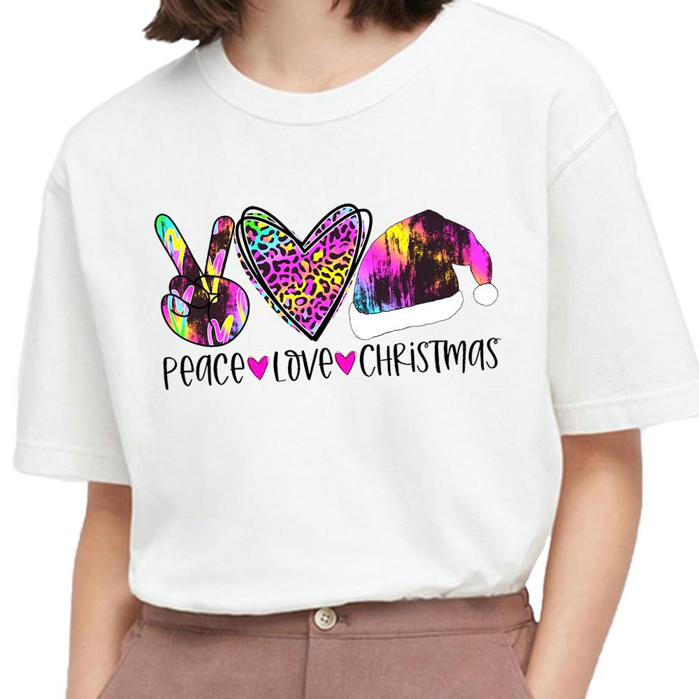 Peace Love Christmas Термонаклейки Нашивки Стираемая Одежда Окружающая Юбка Термопередача Наволочка Домашний Декор Печатный Подарок