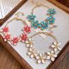 Floral Jewelry Five-leaf Flower Bracelet Pink Dripping Hand Chain  Birthday