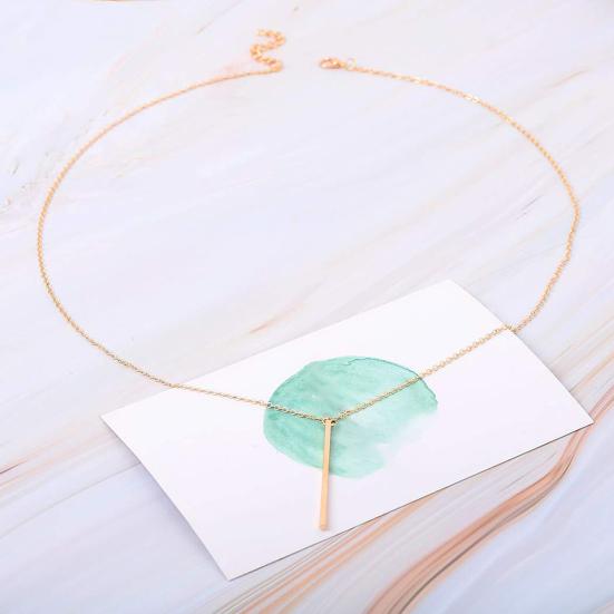 Alloy Long Vertical Bar Pendant Chain Y Necklace Women Party Jewelry