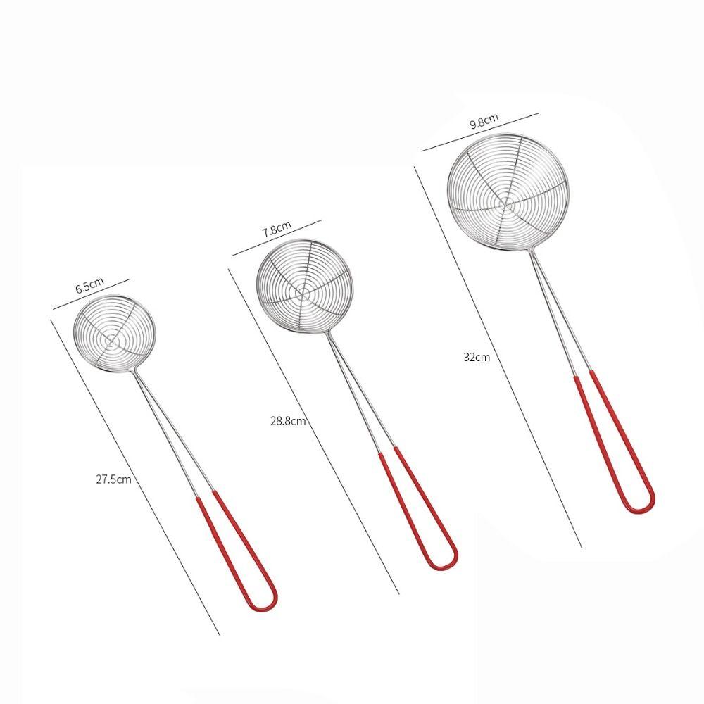 Дуршлаг из нержавеющей стали для жемчуга, незаменимый инструмент для магазина молочного чая, ситечко для боба, ложка для молочного чая, дуршлаг с красной ручкой, ложка для тапиоки