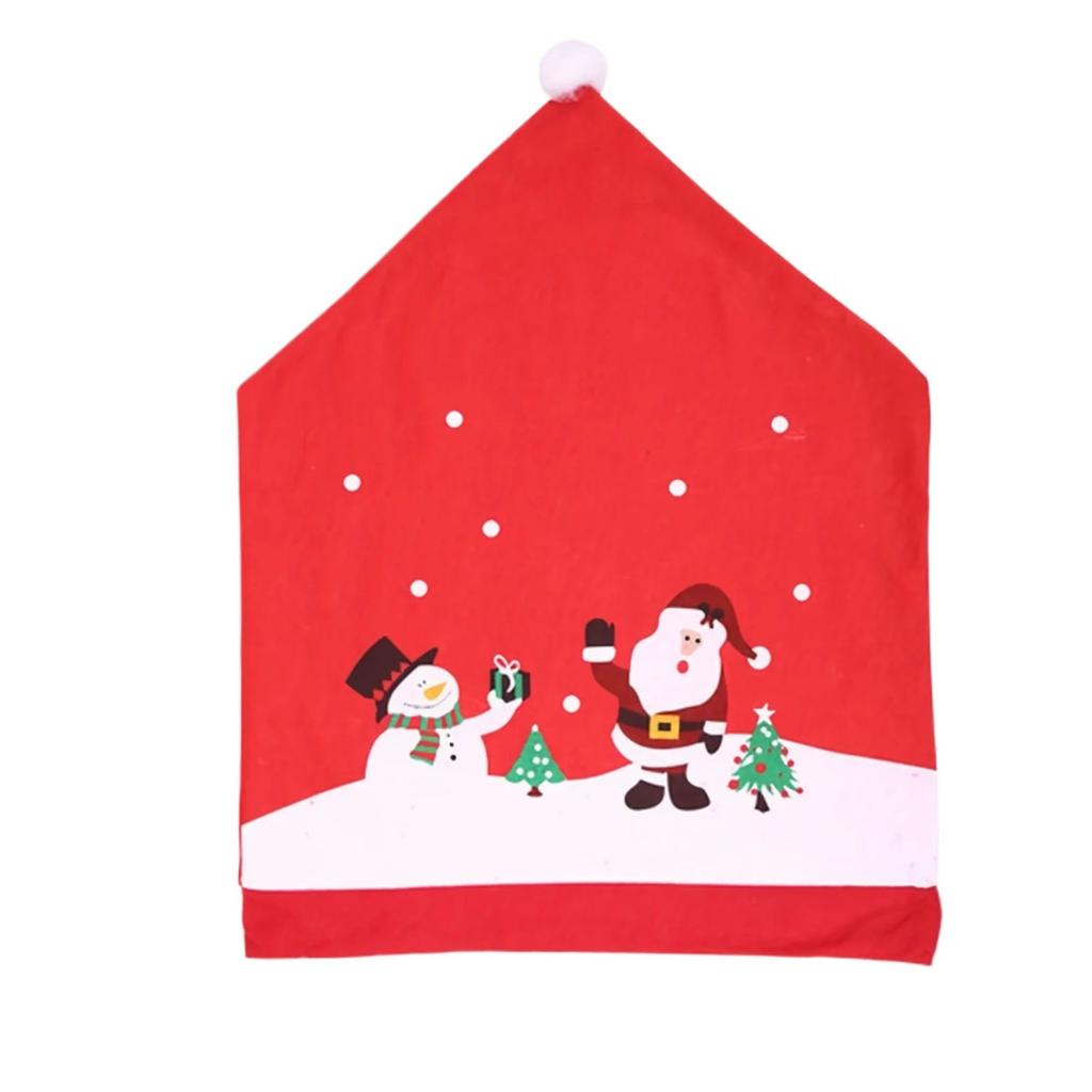 1pc-Christmas Non-Woven Chair Covers Cartoon Santa Snowman Stool Covers Holiday Party Decorations Dining Room Home Decor Props