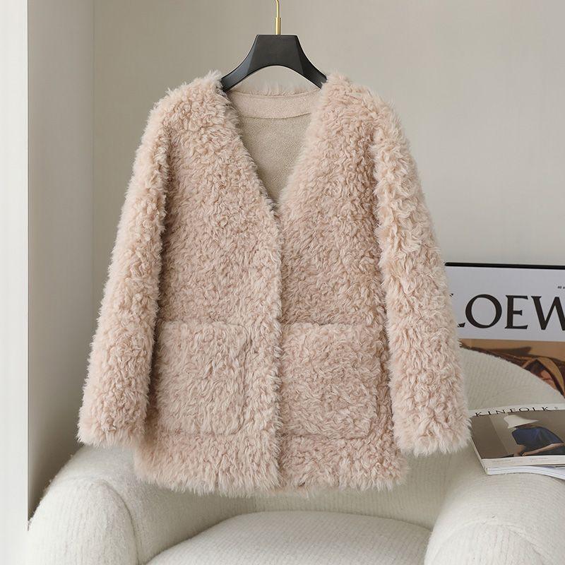 Xiaoxiangfeng пальто из овечьей шерсти женская мода молодая новая меховая интегрированная гранулированная стрижка ягненка теплое пальто