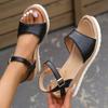 Fashion Lightweight Wedge Sandals for Women Summer 2024 Buckle Strap Platform Sandles Woman Thick Sole Non Slip Casual Sandalias Mujer