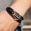 Модные ювелирные изделия Браслет из натуральной кожи для мужчин Многослойные браслеты с якорями Женские браслеты из нержавеющей стали для мужчин Классические ювелирные изделия