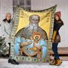 Православная иконография священников и святых Фланелевое одеяло с принтом «Вера» Мягкое теплое Подходит для дома, путешествий, пикников, кемпинга, автодома