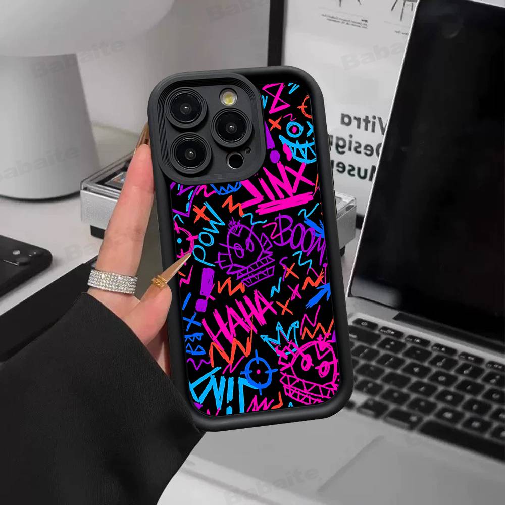 Graffiti Arcane Jinxs Silicone Phone Case For IPhone 17 Pro Max 16 15 14 13 12 11 Plus 17 Air