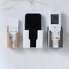 1pc Remote Control Holder Wall Mounted Storage Box Cosmetic Bathroom Rack Shelf Adhesive Home Mobile Phone Plug Case