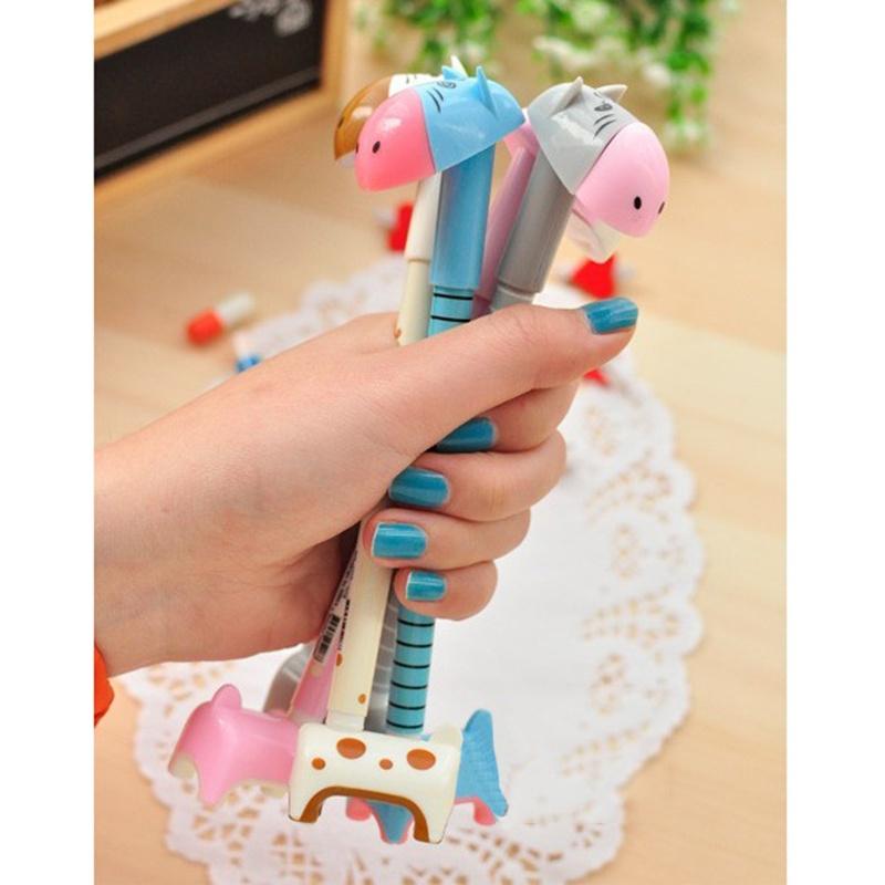 4 шт. шариковая ручка в виде осла новинка школьные игрушки школьные офисные канцелярские принадлежности из мультфильмов пластик