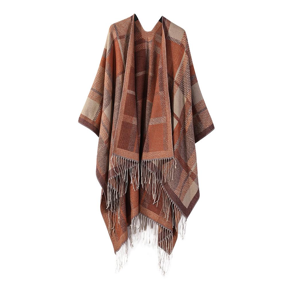 Плащ двухсторонний однотонный клетчатый большой платок теплый и утолщенный леопардовый принт внешний платок женский летний