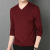 2023 Men's Slim Fit V-Neck Long-Sleeved T-Shirt for Spring and Autumn