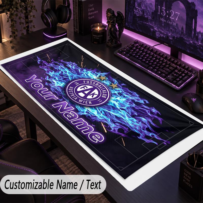 Custom Text Big Mousepad, Extended Desk Pad For Laptop Work GameAustria Wien FC
