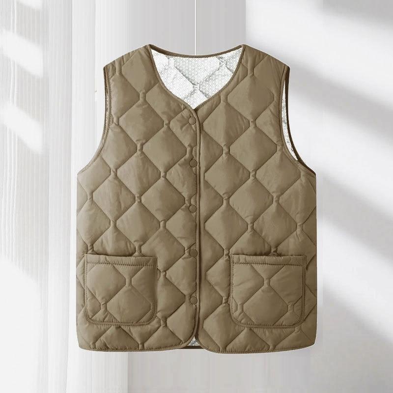 Down Cotton Vest Women's Inner Wear Autumn and Winter New Slim-fit Bottom Inner Wear Vest Medium Thin Warm Vest Vest