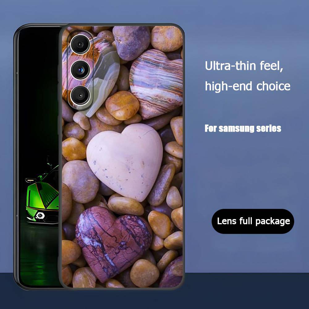 Красивый Камень Любви Для Samsung Galaxy S23 S24 S25 Ultra S22 Plus S21 Черный Мягкий Чехол Водонепроницаемый Мягкий Чехол