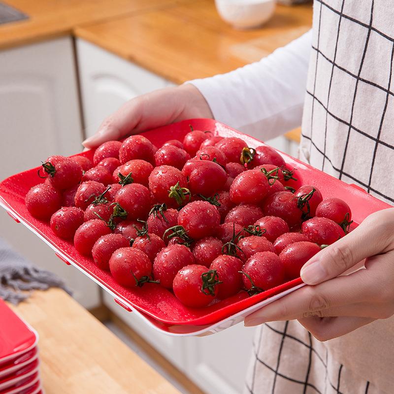 1 шт. Поддон для хранения продуктов Многоразовый штабелируемый Пластиковый поддон для хранения мяса и продуктов в холодильнике Поддон для сохранения свежести продуктов