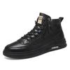 Outdoor Breathable Casual Black Knitted Men's Casual Shoes High Top Men's Shoes