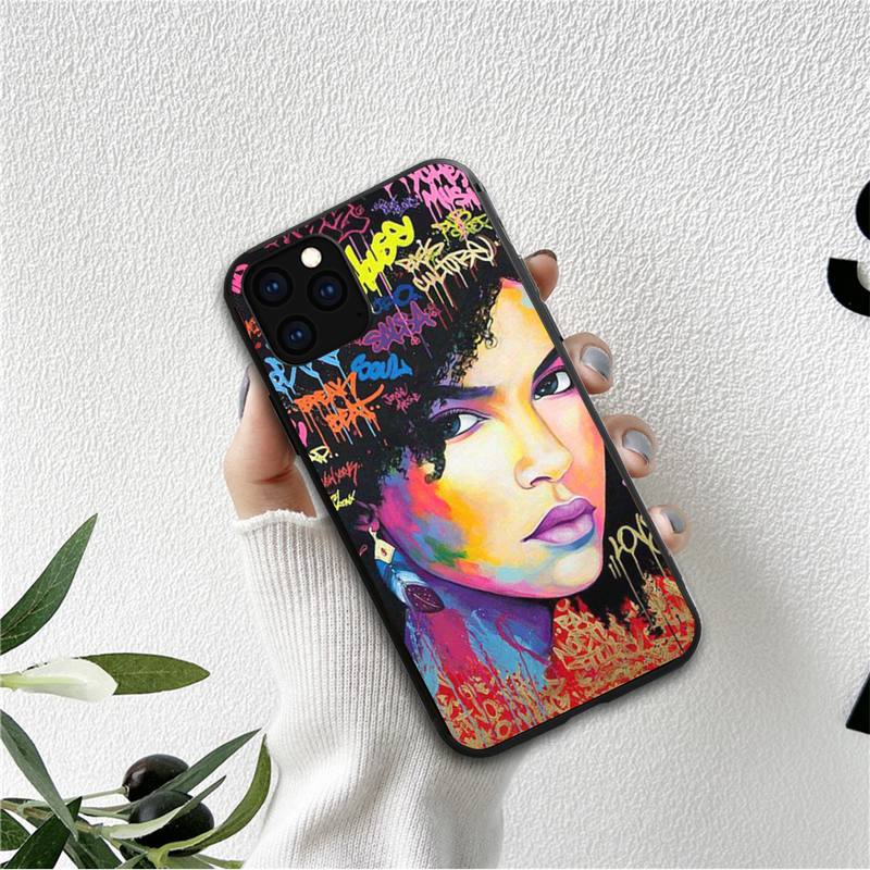 Чехол для телефона Doodle black women fashion girl для iPhone 12 11 13 7 8 6 s plus x xs xr pro max mini shell