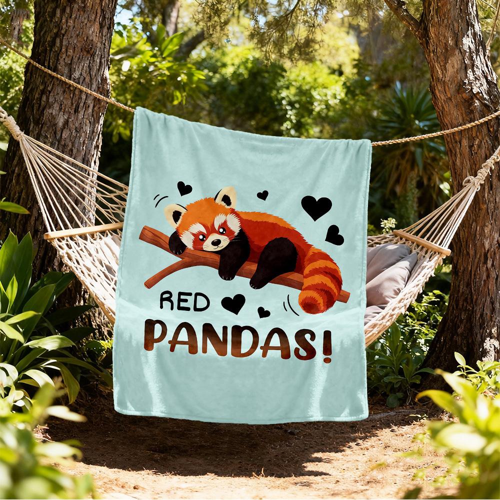 Red Panda Love Outdoor Flannel Blankets, Outdoor travel, Home Blankets, Fan Gifts,Suitable for All Seasons, Christmas Gifts. R1127099
