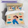 Ms Rachel 3pcs Bedding Set Duvet Cover Closure Includes 1 Duvet Cover & 2 Pillowcases for All Seasons Bedroom Home Dorm Decor