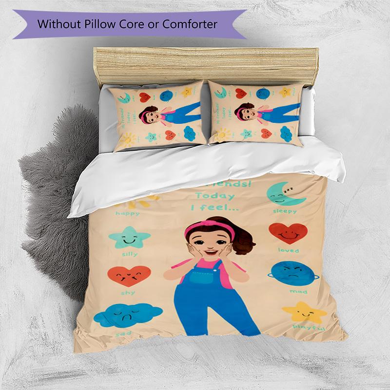 Ms Rachel 3pcs Bedding Set Duvet Cover Closure Includes 1 Duvet Cover & 2 Pillowcases for All Seasons Bedroom Home Dorm Decor