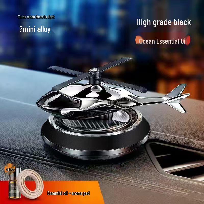 Вращающийся автомобильный освежитель воздуха в виде вертолета на солнечной батарее с датчиком освещенности