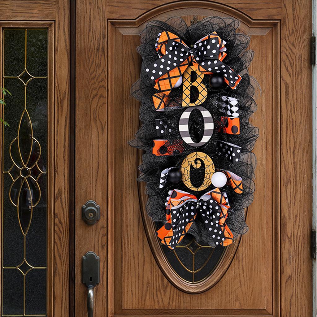 Гирлянда на Хэллоуин, венок для подвешивания на дверь, страшная тыквенная гирлянда на Хэллоуин, украшение для двора дома, подвеска