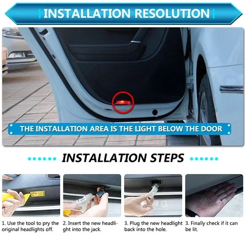 Car Door Lamp Logo Projector For Citroen C3XR HU83/VA2 Blade CE0536 C4 C2 C5 C6 C4LCACTUS Car Door Welcome Logo Projector Light