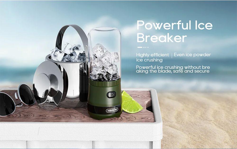 HiBREW G2 3in1 Coffee Grinder, 2000mAh Double Cup, Fruit Mixers Juicers Blender Ice Crusher, for Camping or Journey