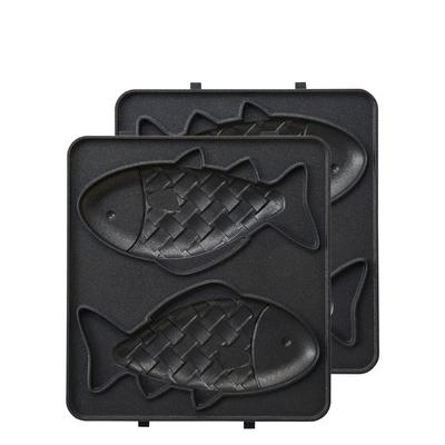 BRUNO Электрическая сэндвичница, Таяки, Двойная форма для рыбы, BOE044-FISH, Пропекает до самой корочки