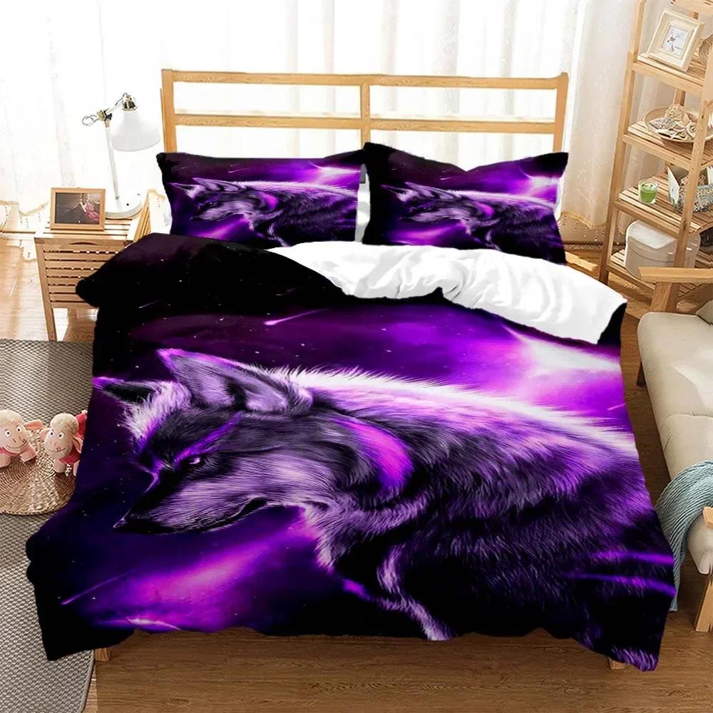 Wolf Digital Print Comfortable Duvet Quilt Cover Pillowcase Bedding Set Children Bedroom Decoration Home Textile