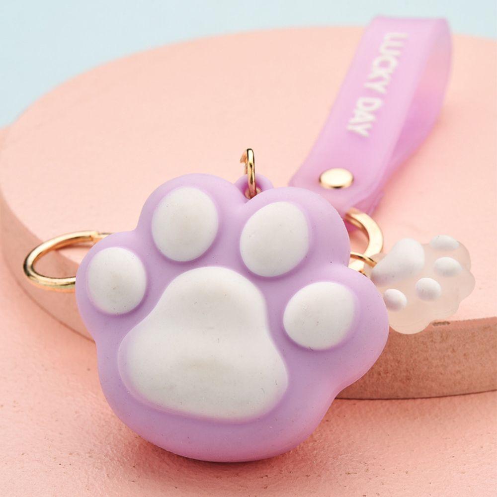 Школьный рюкзак с подвеской для детей, кошачья лапа, пряжка для ключей, мультяшные животные, корейский стиль, брелоки, женский брелок