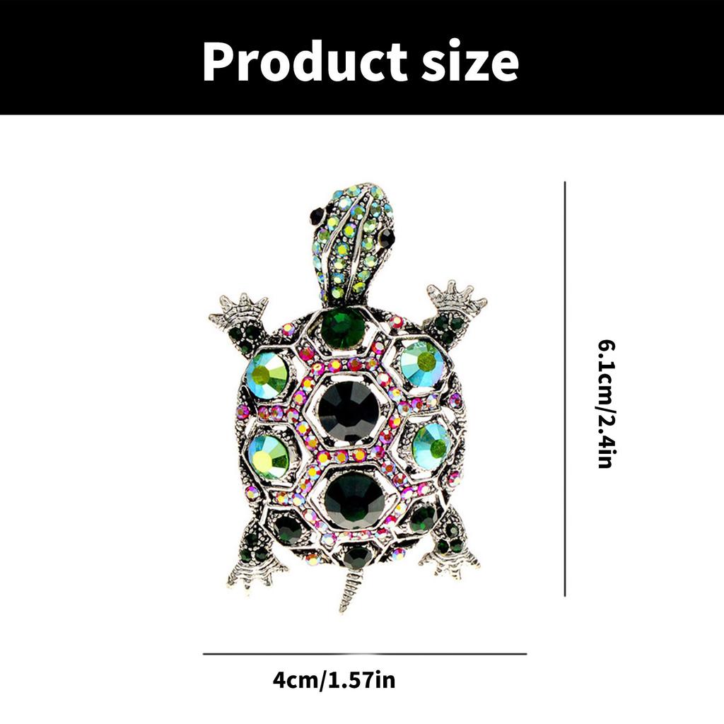 Sparkling Rhinestones Turtle Brooches Alloy Pins Elegant Brooch Alloy Texture Statement Brooch for Special Occasions