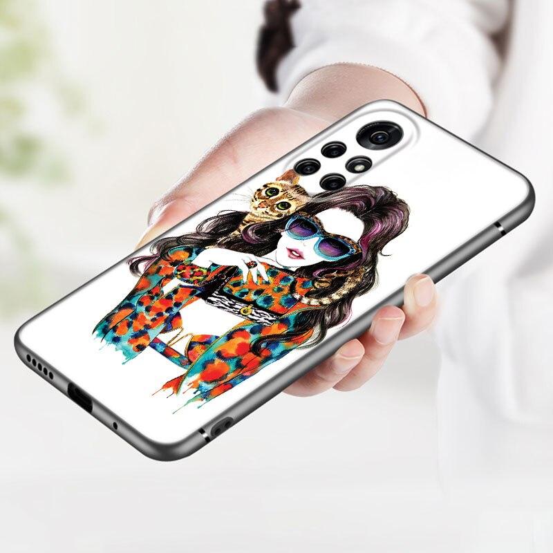 Модный стильный чехол для телефона для девочек и женщин для Huawei Honor 60 50 SE 30S Mate 30 20 10 Lite 40 Nova 9 8 Pro Y60 8i 7i 7SE 5T Premium