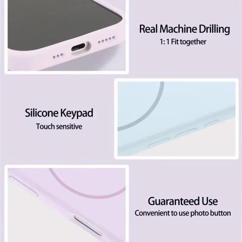 Жидкий силиконовый мягкий магнитный чехол для телефона Magsafe для iPhone 16 Plus 15 14 13 12 Pro Max простой чехол для беспроводной зарядки