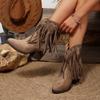 2025 New Women's Tassel & Rivet Western Versatile Pointed-Toe Ankle Boots - Retro Fashion Boots