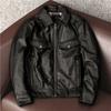 Мужская куртка из коровьей кожи первого слоя с лацканами, куртка из натуральной кожи, мужская куртка в мотоциклетном стиле с короткими лацканами из кожи