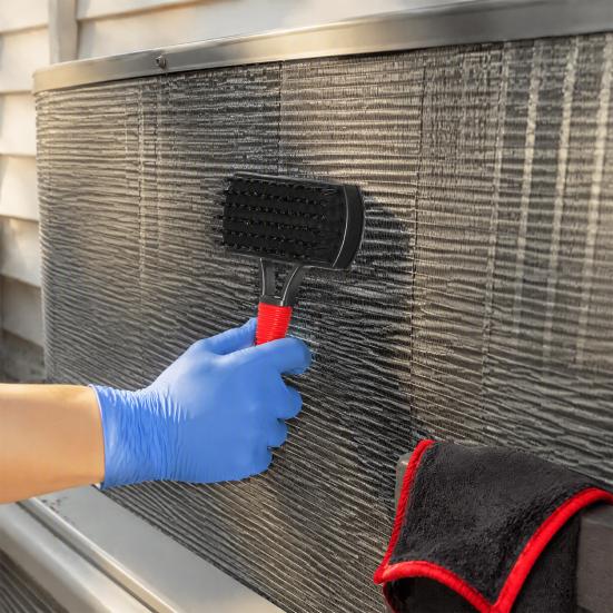 Air Conditioner Fin Repair Tool Double Side AC Coil Cleaning Brush Set, Stainless Steel Condenser for Unit Comb Cleaner, Compact Clean HVAC