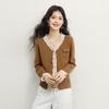 sllsky Women's Lace Trim V-Neck Knit Cardigan