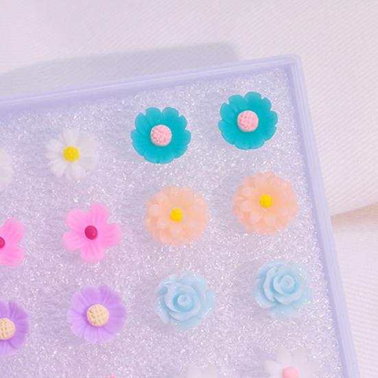 45510 пар, женские серьги-гвоздики, набор контрастных цветов, разные цветы, антиаллергенные, не раздражающие, декоративные растения