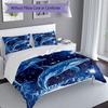 3PC Custom Name Dolphins Starry Night Bedding Set Printed  Bedding Set Duvet Cover Closure Includes 1 Duvet Cover & 315 Pillowcases for Bedroom