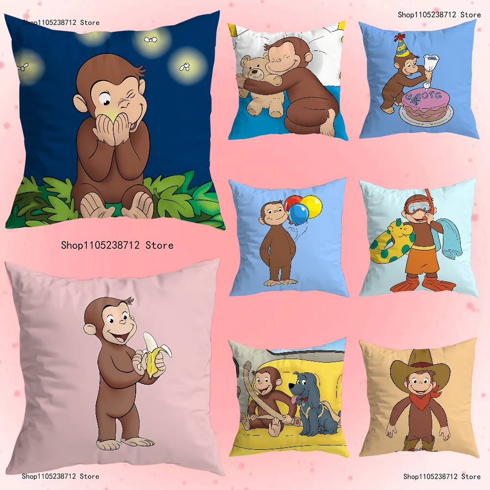 C-Curious Mokey G-George Наволочка Наволочка Подушка Плюшевый Мальчики Девочки Мультфильм Аниме Каваи Декор Детский День Рождения Милые Подарки