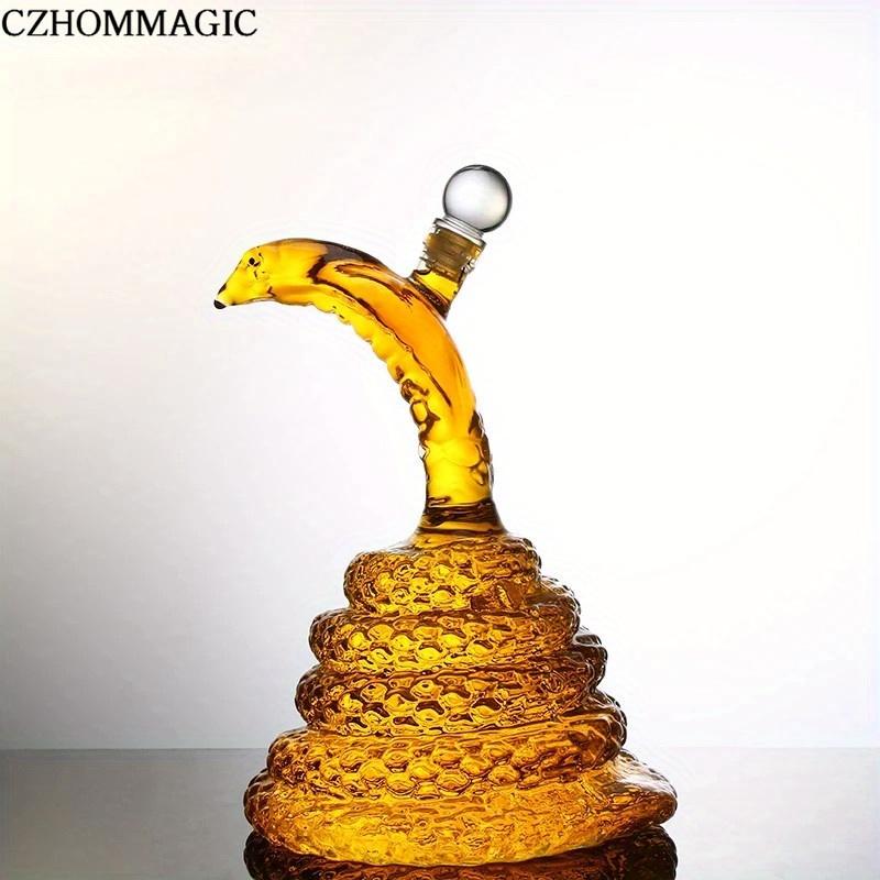 1 шт., бутылка ликера в форме змеи, прозрачный графин для виски, вина, высокое боросиликатное стекло, зодиакальный винный горшок с животным, ремесленный подарок, декорт, графин из змеиного стекла для L
