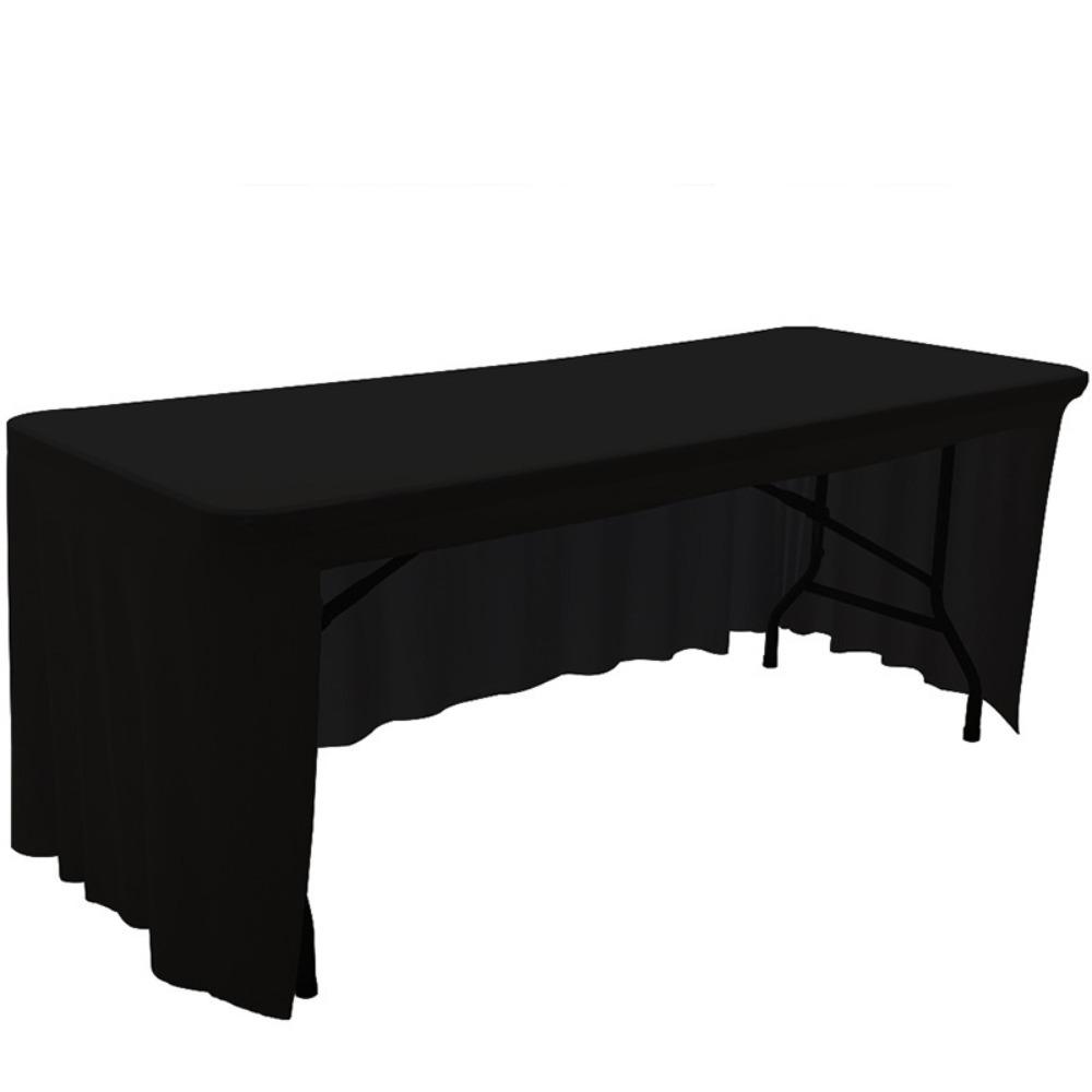 Solid Color Spandex Stretch Tablecloth Rectangular Dustproof Table Cover Washable Elastic Exhibition Table Decor Banquet