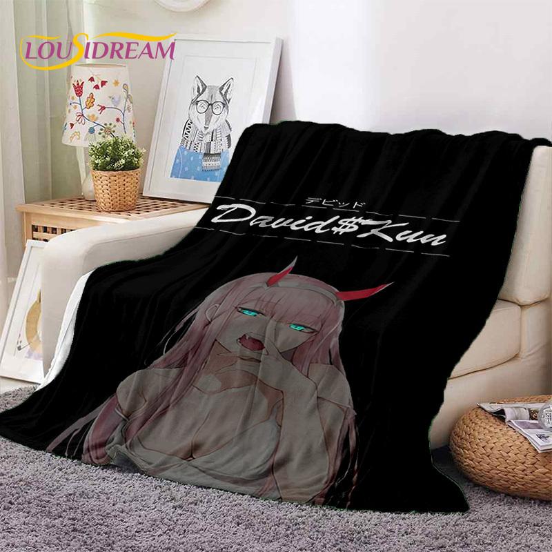 Zero Two Sexy Girl DARLING in The FRANXX Cartoon Flannel Blanket for Bed Bedroom Sofa Picnic,Throw Blanket for Outdoors Leisure