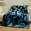 Overlapping 3D numbers in blue tones on a dark background. for all seasons blanket lunch break throw gift