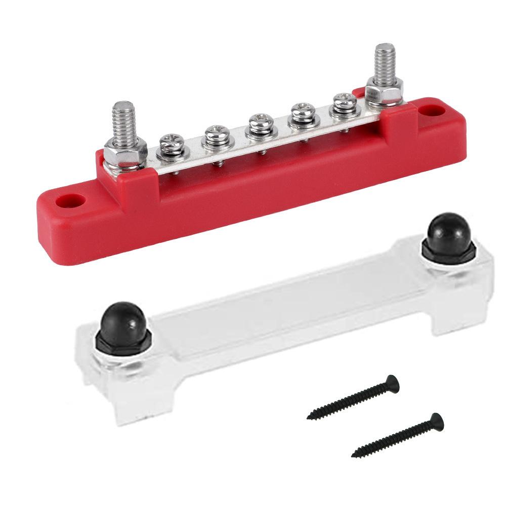 M6 Terminal Block dc Bus Bar 12v 1/4 Inch Stud 150A Electric BusBar 12v Power current distributor For Truck Boat accessories